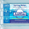 Spring Water Just Eau 15 litres bottle label